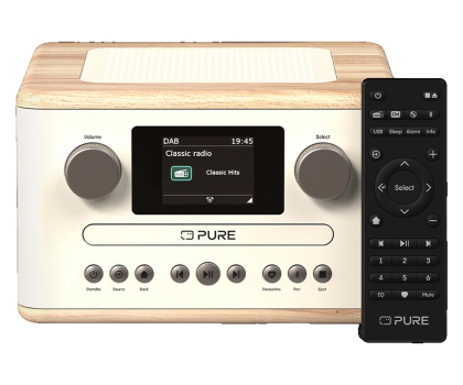 Radio i budzik PURE Classic C-D4 Cotton White/Oak EU/UK